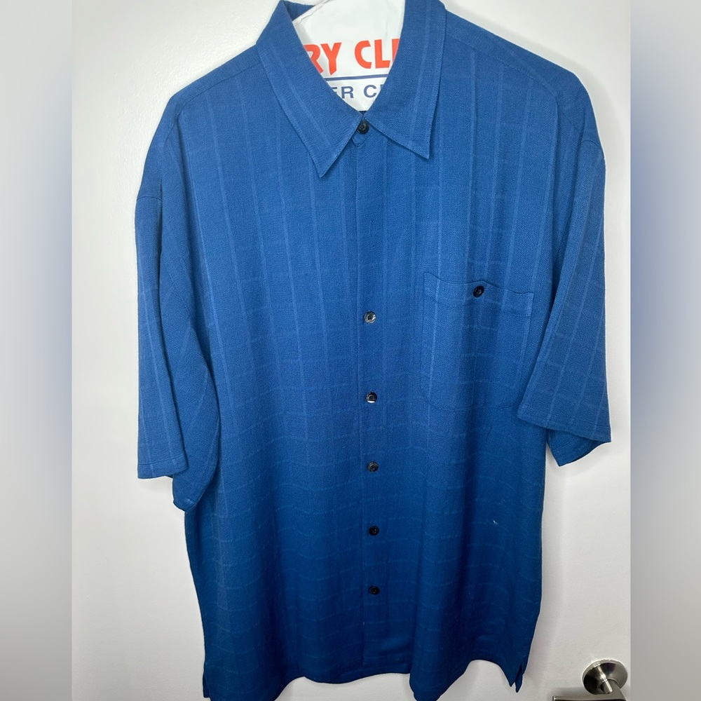 Men’s Ashworth Casual Button Up Short Sleeve Shirt Large